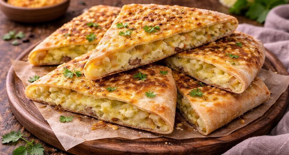 Ужин за 20 минут: простые лепешки из лаваша с картошкой
