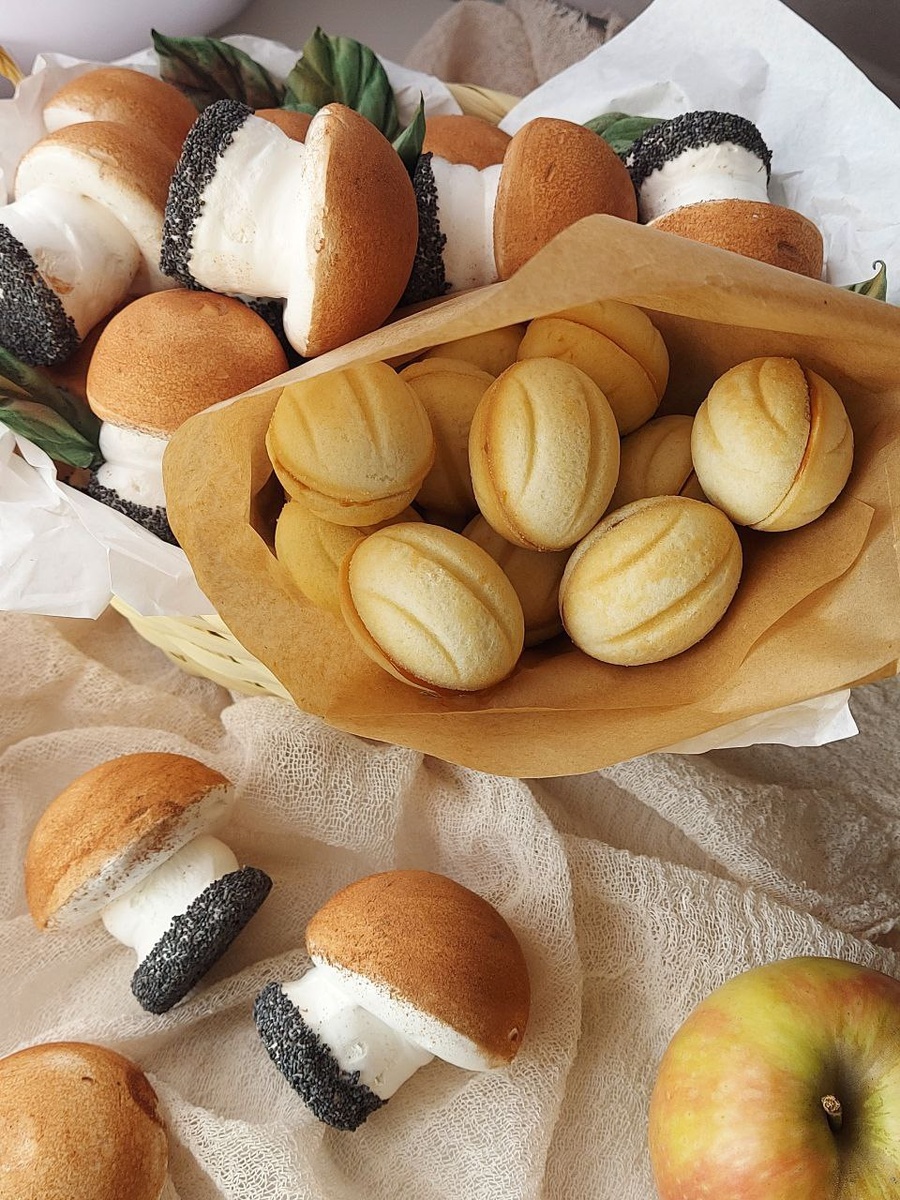 Вкусные зефирные грибочки и песочные лакомства для настоящего гурмана