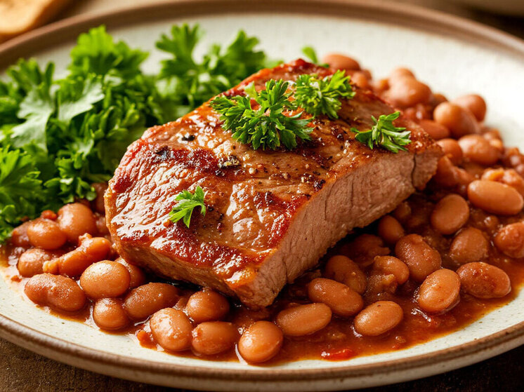 Сытный ужин: свинина с фасолью для всей семьи