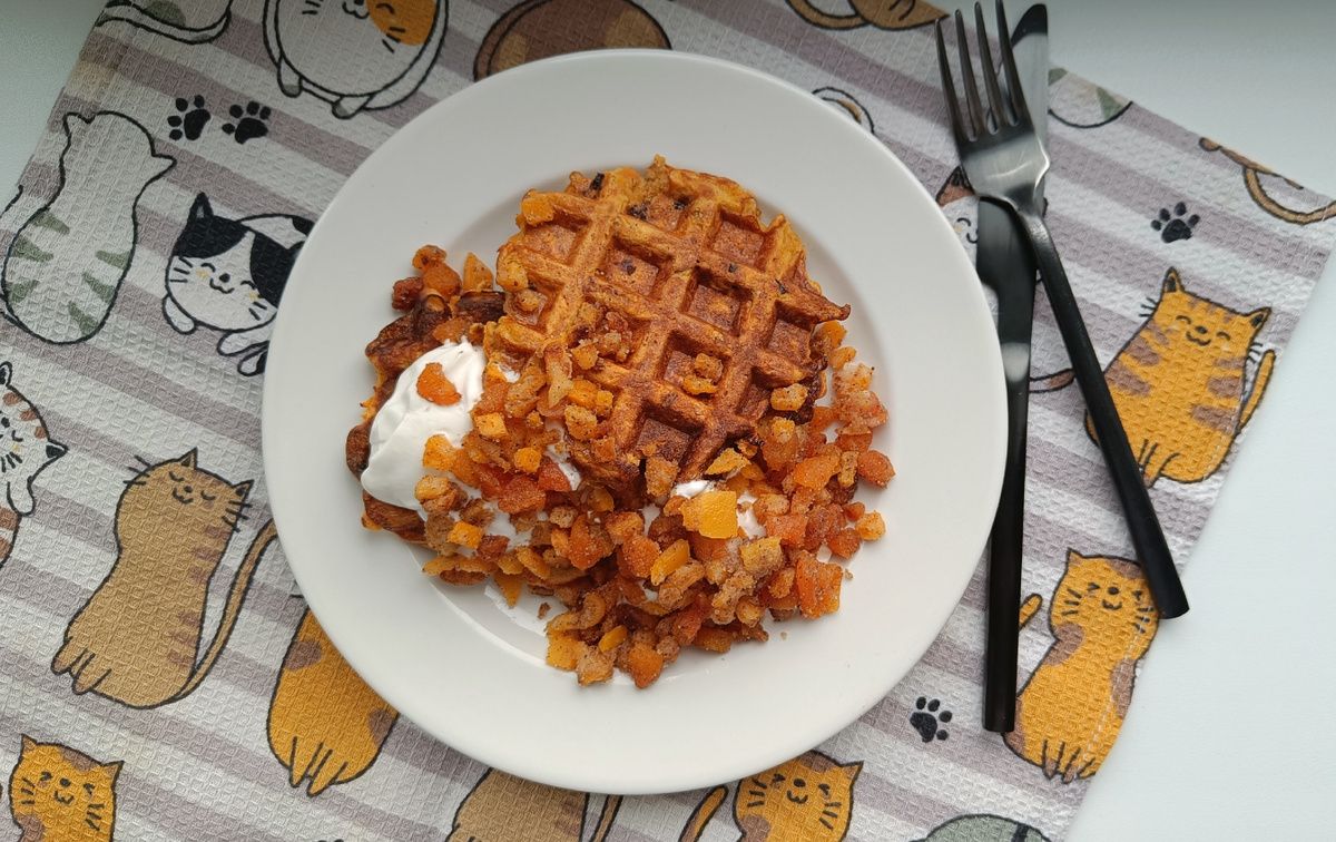 Вкусный и полезный десерт: вафли с бататом и тыквой без сахара