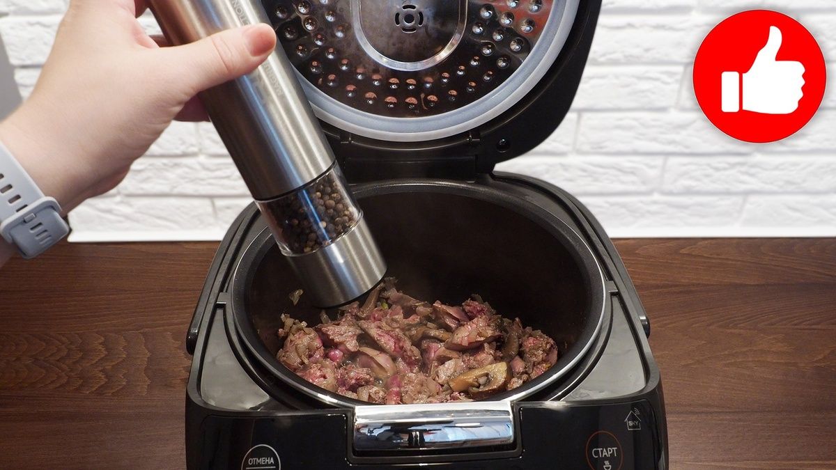 Нежная печень с грибами в сметане: простой и вкусный рецепт в мультиварке